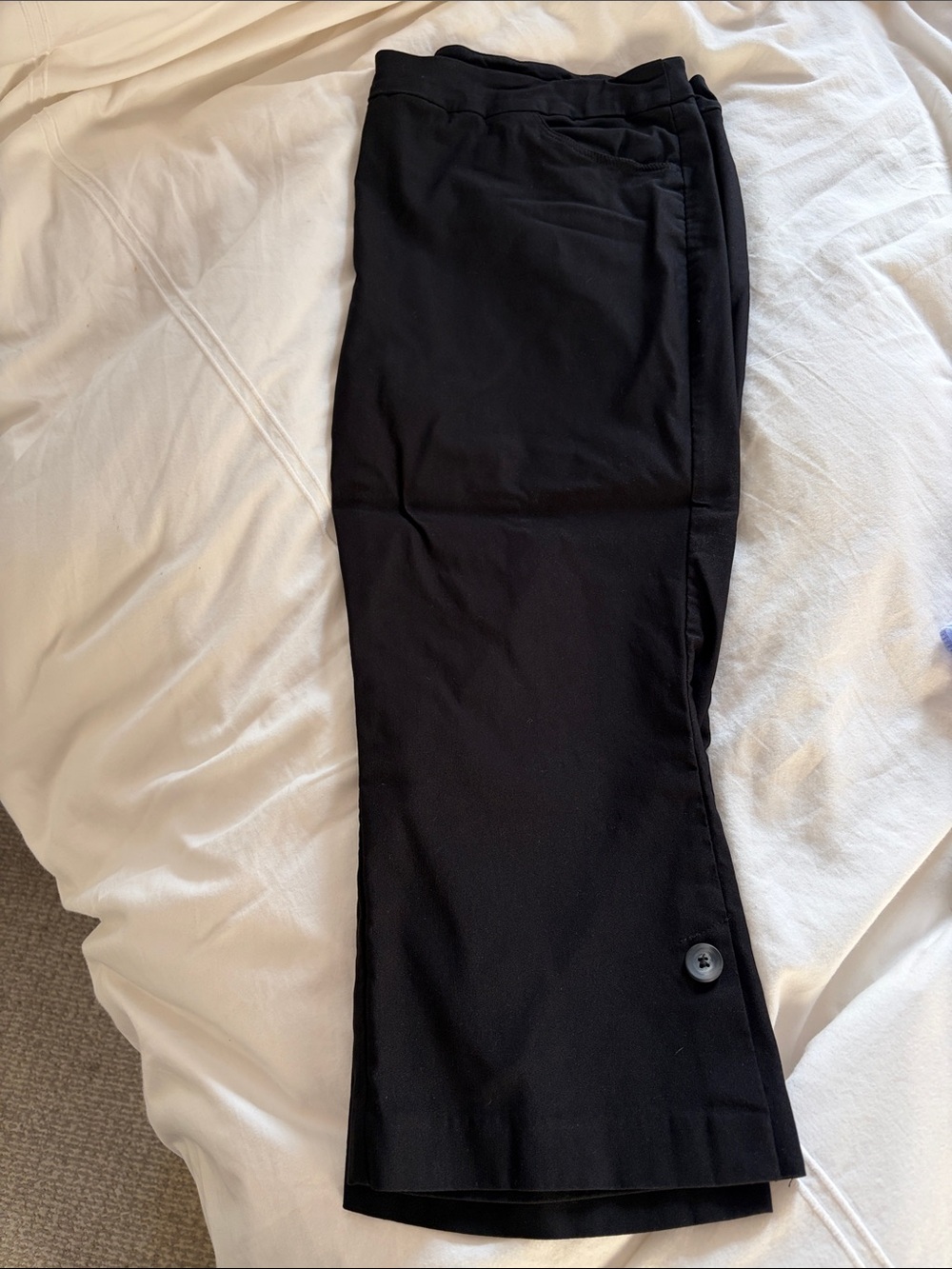 Woman’s Black Stretch Button-Hem Pants:Never Worn